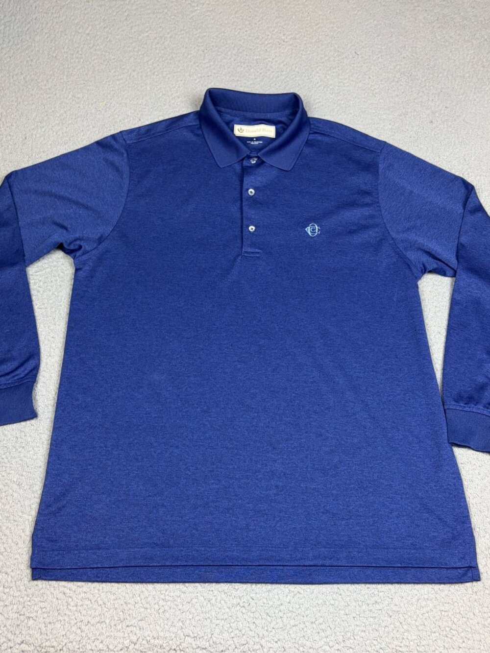 Donald Ross Polo Mens Size Medium Blue Long Sleeve Stretch Performance Golf